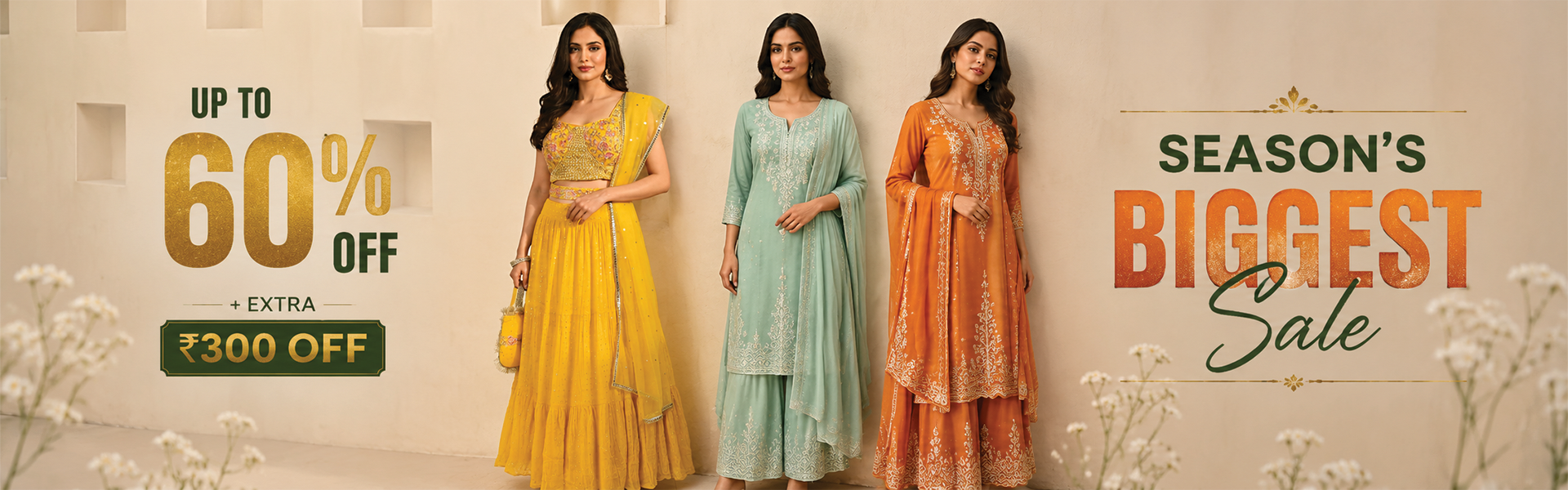 Season's Biggest Sale - Upto 60% OFF