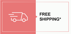 Free shipping icon with a truck graphic on a red and white background